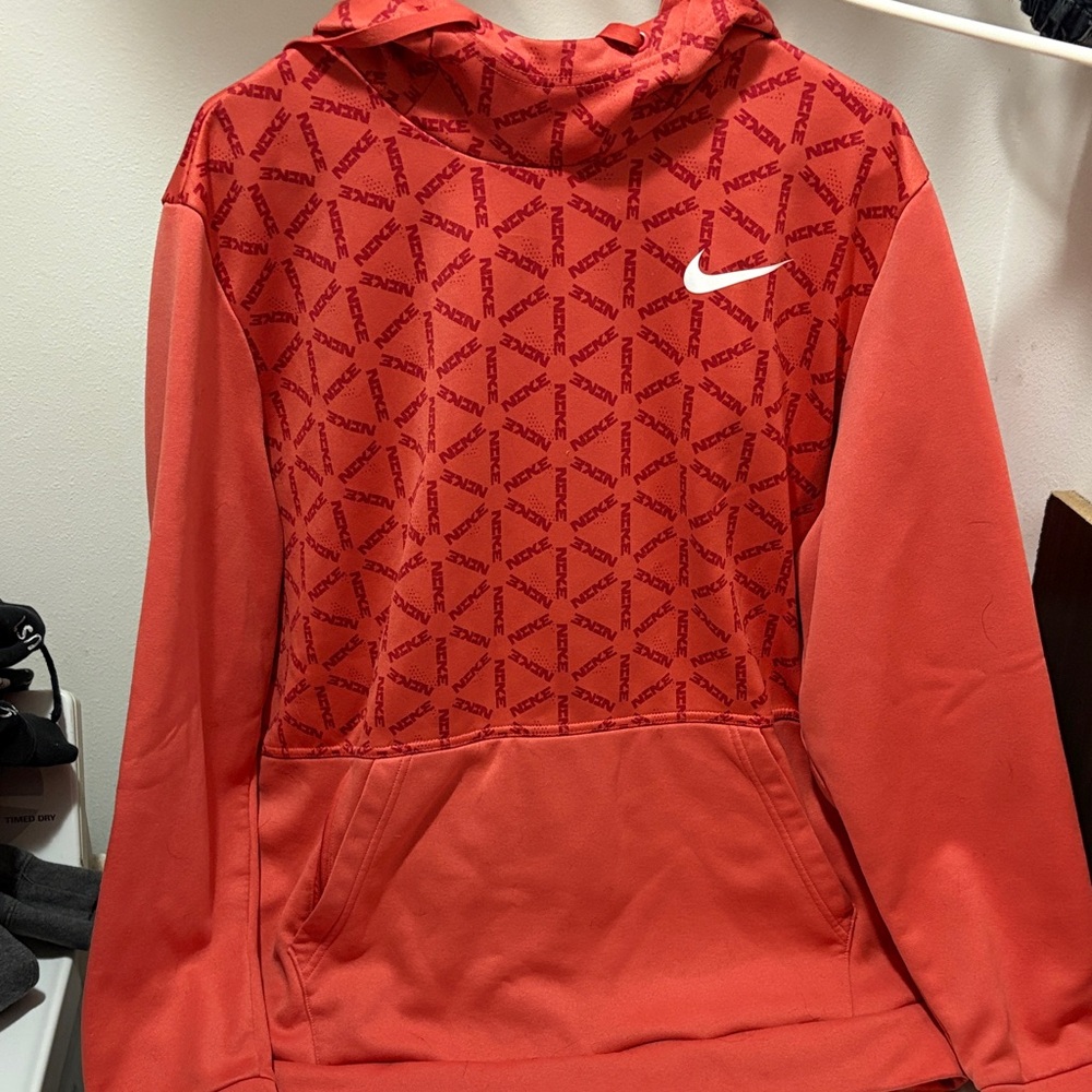Nike Red Patterned Hoodie